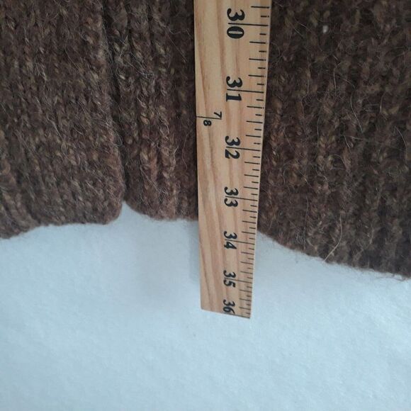 Fenn Wright Mansion Alpaca Wool Sweater Womens Med Brown Button Up Longline Shor - Picture 8 of 9